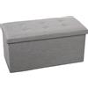 DRW Pouf, Poliestere, Grigio, 38x77x38 cm