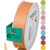 Halbach Seidenbänder Nastro per regali, larghezza 25 mm, lunghezza 25 m, prodotto in Germania, nastri regalo in diversi colori e larghezze, perfetti per confezionare e decorare, colore: albicocca