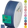 Halbach Seidenbänder Nastro per regali, larghezza 40 mm, lunghezza 25 m, prodotto in Germania, nastri regalo in diversi colori e larghezze, perfetti per confezionare e decorare, colore: blu jeans