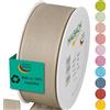 Halbach Seidenbänder Nastro per regali, larghezza 40 mm, lunghezza 25 m, prodotto in Germania, nastri regalo in diversi colori e larghezze, perfetti per confezionare e decorare, colore: lino