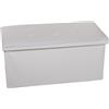 DRW Pouf, Pelle Sintetica, Bianco, 38x77x38 cm