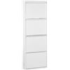 DRW Scarpiera, Metallo, Bianco, 136x50x15 cm