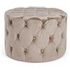 KONTE.DESIGN Pouf LORELLA, tessuto effetto velluto Tortora