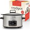 CROCK-POT Crockpot Sizzle & Stew Digital Slow Cooker | 3.5 L (3-4 persone) | Ciotola rimovibile ad induzione per la cottura di carne e verdure, presa UE a 2 pin, acciaio inossidabile [CSC111X]
