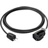 Vimar 0P32400 Prolunga Universale lineare 3 metri, 3G1 DE, potenza massima prelevabile 3680 W, sistema SICURY, nero