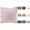 Promo Linge 2 federe per cuscino in percalle 100% cotone, 7 colori diversi, 63 x 63 cm, 50 x 70 cm (rosa, 50 x 70 cm)