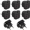 Bqweun 8Pcs Adattatore da viaggio da UK a EU, Adattatore Presa Tedesca, UK Verso Francia/Europa, Adattatore Presa Inglese a Spina Italiana, Travel Adapter per Europea, Spagna, Francia