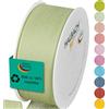 Halbach Seidenbänder Nastro per regali, larghezza 40 mm, lunghezza 25 m, prodotto in Germania, nastri regalo in diversi colori e larghezze, perfetto per confezionare e decorare, colore: verde pallido