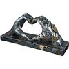 Casablanca modernes Design Casablanca 37049 - Scultura Love Steampunk a forma di cuore, in argento anticato, con elementi color rame, altezza 16 cm
