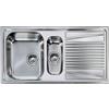 Elleci River 475 LIR475ANSSX - Lavello da incasso 1,5 vasche + gocciolatoio, Acciaio inox satinato antigraffio, 100x50 cm, da incasso, Inox satinato