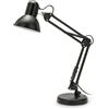 VELAMP - Lampada da Tavolo con Braccio Regolabile Charleston XL, Lampada da Scrivania Design Moderno, Abat Jour da Comodino per Lettura con Pinza da Tavolo - Attacco Lampadina E27, Cavo 150cm - Nera