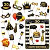 TOAOB THE ONE AND ONLY BABY TOAOB 31 Pezzi 30 Anni Photo Booth Props Compleanno con Cornice Gonfiabile per Selfie Nero e Oro Divertenti Accessori Decorazioni per Fai da Te Happy Birthday Party Fotografica Puntello