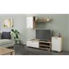 CAPALDO Parete attrezzata TV Con Pensile 170x36x190 Rovere E Bianco