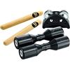 Meinl Percussion Perc Pack Set - Include Luis Conte Live Shaker, foot tambourine, e 1 paio di claves - Black, Natural (PP-1)