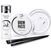 Ink Permanent Kit di Pasta Bianca per Sopracciglia [15 g] con Filo Pre-Inchiostrato [100 m] e 2 Pennelli per Trucco Permanente e Microblading