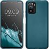 kwmobile Custodia Compatibile con Xiaomi Redmi Note 10 / Note 10S Cover - Back Case Morbida - Protezione in Silicone TPU Effetto Metallizzato blu caraibi metalizzato