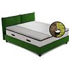 GEEMMA s.r.l.Topper Francese in Lattice Naturale 140x200 cm con Rivestimento Tencel Sfoderabile, Altezza 4 cm