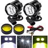 Biqing Fari Moto LED Faretto Anteriore Giallo/Bianco, Fari Supplementari per Moto LED Luce di Guida Add-On Fendinebbia 12V 24V Faretto Lampada con Cablaggio per Motos ATV 4WD 4X4 SUV