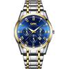 Basfur Orologio da polso da uomo, orologio al quarzo analogico progettato alla moda, con display calendario, orologio classico da uomo che brilla al buio con cinturino in acciaio inossidabile, blu,