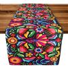 TAOPE Runner da Tavolo in lino con Fiori Colorati 40 x 140 cm Runner Tavolo vintage dai Colori Messicani Estivo per la casa, cucina, Fiori, Matrimoni, Sala da Pranzo e le feste Decorazione da Tavolo