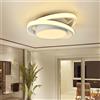KUKAK Plafoniera LED,Lampada da Soffitto Moderna 32W 3000lm, Plafoniere Design Ovale,Lampadario acrilico bianca per Soggiorno Cucina Bagno Camera da Letto Corridoio,Luce Bianco caldo 3000K,Diametro 27cm