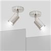 Ketom Lampada Faretti da Soffitto Orientabili - GU10 Faretti LED da Soffitto in Nichel - Moderna Plafoniera LED Faretti 1 Luce - Faretto da Parete Interno - Senza Lampadina