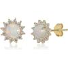 Meissa Opale Orecchini Bianco Fuoco 4.5 x 4.5mm orecchini cerchio piccoli pietra natale Piercing orecchini acciaio chirurgico Gioielli di nozze Regalo per le spose Regalo di laurea, Oro