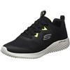 Skechers Bounder High Degree, Scarpe Uomo, Black Mesh Synthetic Lime Trim, 42 EU