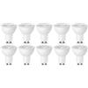 Amazon Basics Lampadina LED GU10, 5.5W (equivalenti a 50W), Luce Bianca Calda, Dimmerabile- Confezione da 10, reflector, plastic