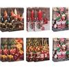 Idena 90115 - Sacchetti regalo natalizi, 10 pezzi, 16 x 11 x 6 cm, opachi, assortiti, sacchetti natalizi, sacchetti regalo