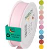 Halbach Seidenbänder Nastro per regali, larghezza 25 mm, lunghezza 25 m, prodotto in Germania, nastri regalo in diversi colori e larghezze, perfetto per confezionare e decorare, colore: rosa pallido