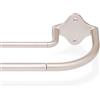 Amazon Basics Bastone per tenda doppio, estensibile, per interni, con asta curva, da 122 a 224 cm, nichel
