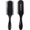 Denman D4 Original - Spazzola a 9 file per la definizione dei ricci e il districamento, per ricci lisci e definiti - Spazzola di precisione per lo styling di capelli ricci o lisci, completamente nera