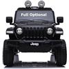 TOYSCAR Macchina Elettrica per Bambini Jeep Wrangler Rubicon Full Optional Auto Elettrica per Bambini Telecomandata 2 posti Sedile in Pelle Porte Apribili Doppio Motore Elettrico 12V Nera