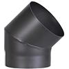 FIREFIX Tubo per stufa in acciaio spesso 2 mm (tubo fumo) di diametro 180 mm, per stufe e fuochi da camino, Senotherm, nero, 45 gradi, senza porta di pulizia