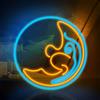 Eufrozy Insegna al Neon Luna Dimmerabile, Freaky Moon Luce al Neon con Interruttore Alimentato USB, 32 * 32cm LED Neon Decorazione da Parete Arte per Discoteca Bar Festa Camera da Letto