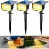 LOTMOS 3Pcs Faretti Solari 72 LED da Esterno, Luce da Giardino, 3 Modalità, IP67 Impermeabile, per Cortile, Patio, Vialetto, Alberi
