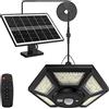 Yowin Lampada Solare da Esterno ed Interno 180 LED Lampada a Sospensione Solare con Telecomando, 5 Modalità IP65 Impermeabile Lampada Solare con Sensore per Giardino Agriturismo Garage Balcone, Bianco
