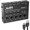 Moukey Mixer 4 canali Stereo USB mini Mixer audio DC 5V ideale per piccoli club o bar Come un microfono chitarra basso o mixer palco-MAMX1
