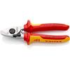KNIPEX Cesoia per cavi Con molla di apertura in confezione Self-service cromata isolati con manici rivestiti in materiale bicomponente, 95 26 165 SB