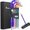 COLFULINE Set di 9 chiavi Torx a stella con codifica a colori, misure T10-T50, set di chiavi esagonali Torx per montaggio mobili, manutenzione di biciclette/scooter, fai da te