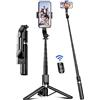 SelfieShow 106cm Bastone Selfie, Selfie Stick Estensibile in Alluminio con Telecomando Bastone Selfie Treppiede Rinforzato e Stabile Rotazione a 360° Compatibile con Android e iPhone Telefono (Nero)