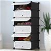 LANTUS Scarpiera Armadio Guardaroba Modulare Scaffale Mobiletto Armadio Cubo Guardaroba Modulare con 6 Scomparti Mobiletto per Il Bagno, Camera da Letto, Ingresso, Scarpiera Credenza Comò