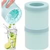 TAIZER 2PCS Stampi per Cubetti Ghiaccio in Silicone, Vaschetta con Coperchio, Secchio (blu)