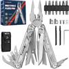 BIBURY Pinza Multiuso, Pinza Multifunzione in Acciaio Inox, Multitool con Forbici Potenziati, 2 Seghe Sostituibili e Set di Cacciaviti, Idee Regalo Uomo Compleanno Regalo Anniversario Originale