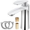 XINMENG Miscelatore per lavabo da bagno, rubinetto da cucina, in ottone cromato, rubinetto per lavabo caldo e freddo, doppio controllo, foro singolo con 2 tubi, resistente alla corrosione e alle alte