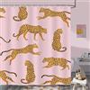 Bonhause Tenda Doccia Leopardo Rosa Animale Tropicale Ghepardo Tende per Doccia in Poliestere Impermeabile Antimuffa Lavabile Tende Bagno 180 x 180 cm con 12 Ganci