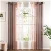 Woaboy 2 Pezzi Tende Voile Semi Trasparenti con Occhielli Tende Verticali Sfumate Poliestere Moderne Eleganti per Finestra Soggiorno Camera da Letto Balcone 140x245cm Marrone Chiaro