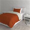 Italian Bed Linen Natural Color Parure Copri Piumino, 100% Cotone, terra/panna, SINGOLO, 2 Unità