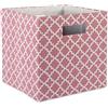 DII Contenitore pieghevole in tessuto rigido per asilo, uffici e organizzazione domestica, (33 x 33 x 33 cm) - Lattice Rose